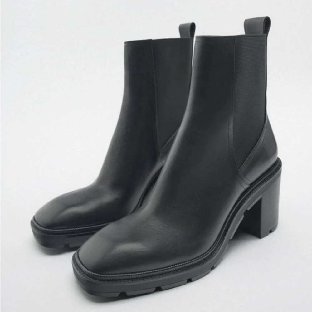 Zara Leather Boots - Picture 1 of 9